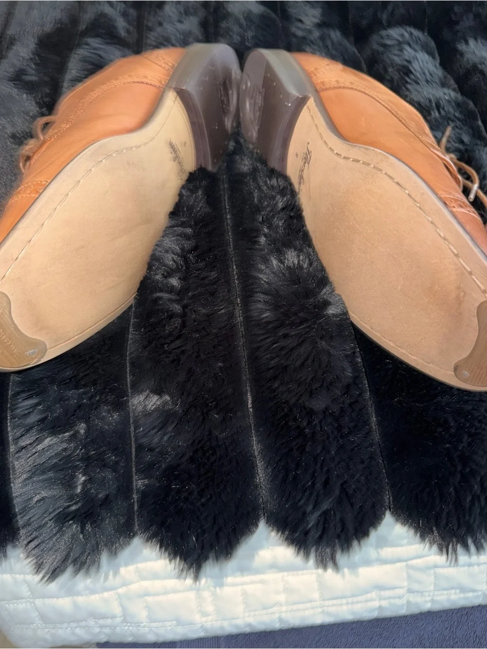 Florsheim Tan Leather Cap-Toe Derby with Brogue Detailing